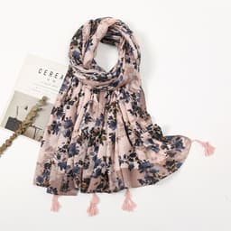 image-Japanese and Korean fresh rendering ink painting butterfly print sun protection shawl travel beach towel cotton and linen feel scarf
