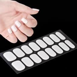 image-Gel uv nail stickers new semi-cured phototherapy nail stickers full stickers waterproof long-lasting cream style gel soft nail stickers