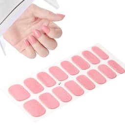 image-Gel uv nail stickers new semi-cured phototherapy nail stickers full stickers waterproof long-lasting cream style gel soft nail stickers
