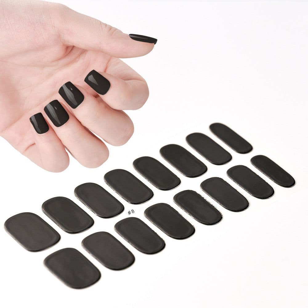 image-Gel uv nail stickers new semi-cured phototherapy nail stickers full stickers waterproof long-lasting cream style gel soft nail stickers