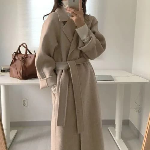 image-Double-sided cashmere coat for women 2023 new style small medium-length autumn and winter temperament high-end woolen coat