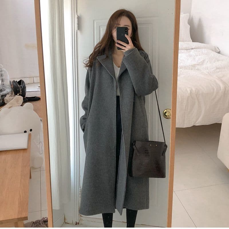 image-Double-sided cashmere coat for women 2023 new style small medium-length autumn and winter temperament high-end woolen coat