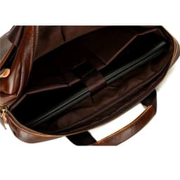 image-Cross-border genuine leather men's bag briefcase cowhide men's crossbody bag horizontal business bag men's handbag shoulder bag