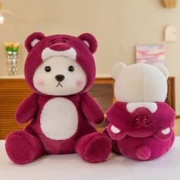 image-Internet celebrity cartoon Lily Bear doll wearing hat bear plush toy girl gift children's doll grabbing machine doll