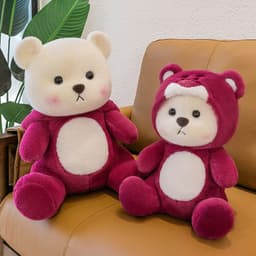 image-Internet celebrity cartoon Lily Bear doll wearing hat bear plush toy girl gift children's doll grabbing machine doll