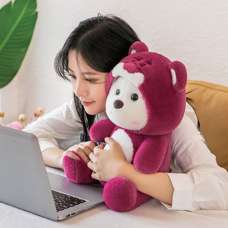 image-Internet celebrity cartoon Lily Bear doll wearing hat bear plush toy girl gift children's doll grabbing machine doll