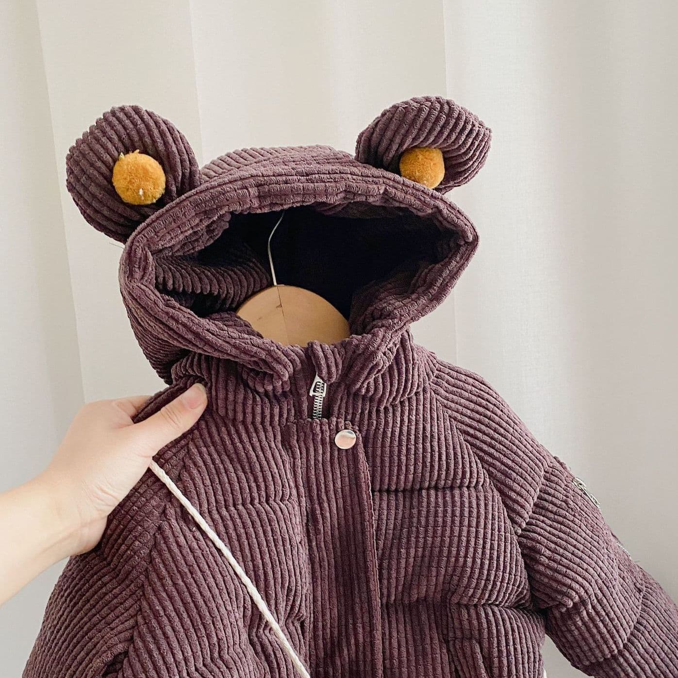 image-Green Companion Girls Cartoon Hooded Thickened Cotton Clothes Girls Autumn Clothes Winter Cotton Clothes Girls Baby Thickened Jackets Baby