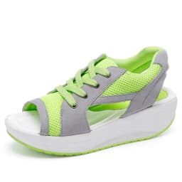 image-European and American cross-border large size sandals for women summer new fashion fish mouth sandals lace-up wedge heel rocking sole sports sandals