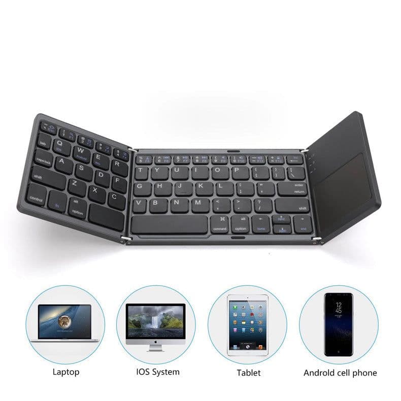 image-Folding ipad keyboard suitable for Apple mobile phone tablet tri-fold touchpad portable external Bluetooth keyboard B033
