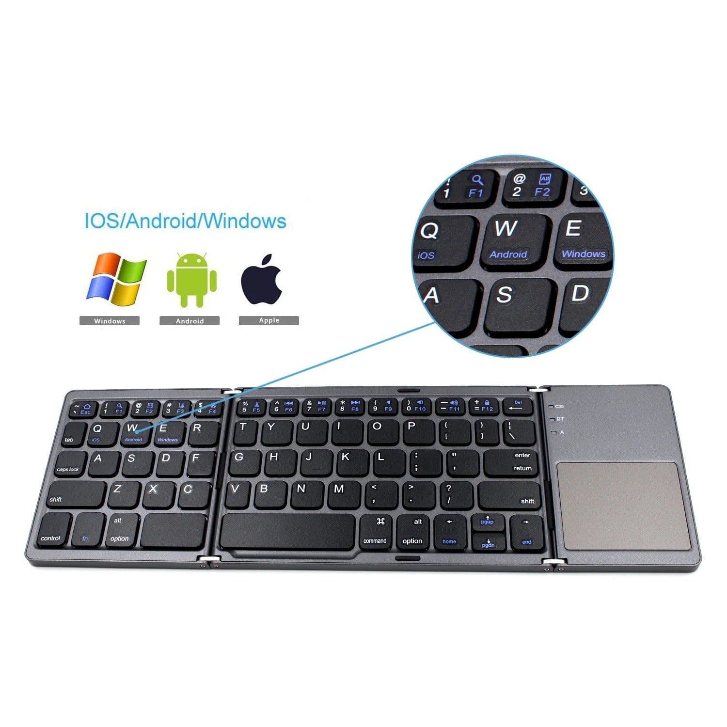 image-Folding ipad keyboard suitable for Apple mobile phone tablet tri-fold touchpad portable external Bluetooth keyboard B033