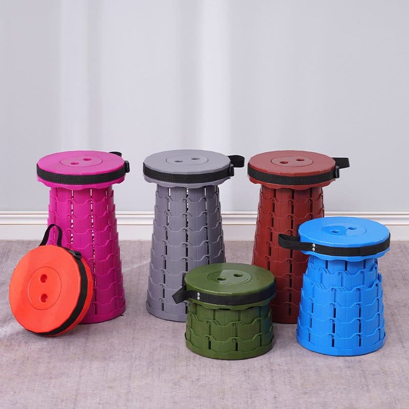 image-Telescopic stool folding stool outdoor portable queuing travel adjustable home retractable seat night market lift Mazar