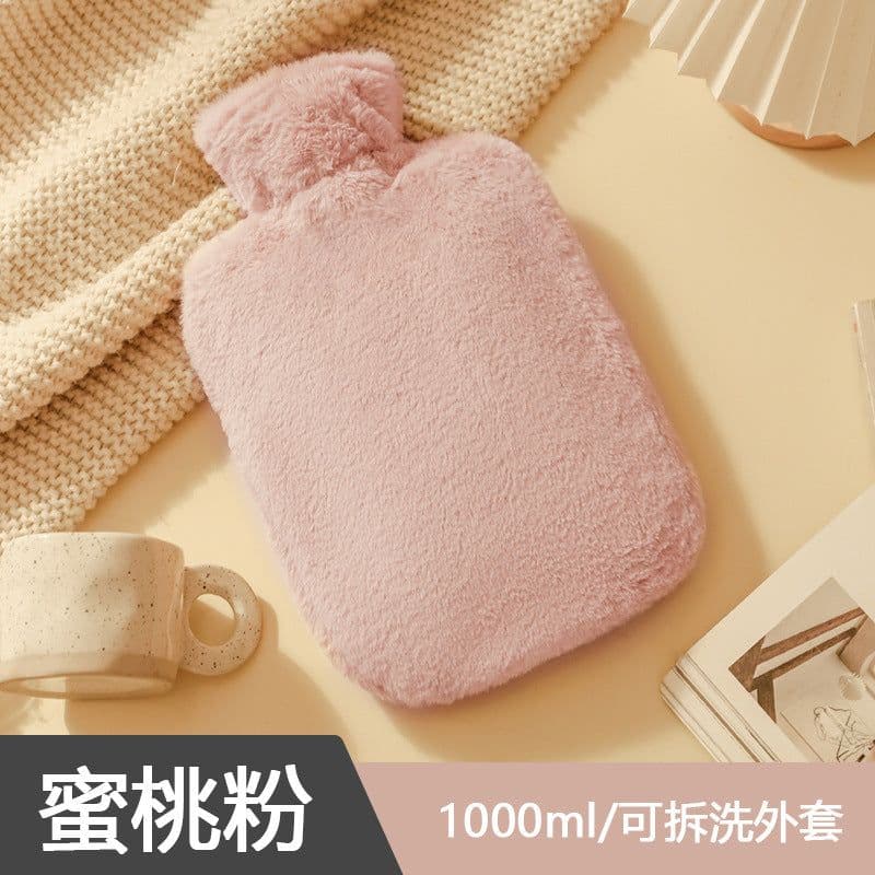 image-Water-filled hot water bag filled with water plush hot compress belly female cartoon explosion-proof thickened hand warmer to keep warm