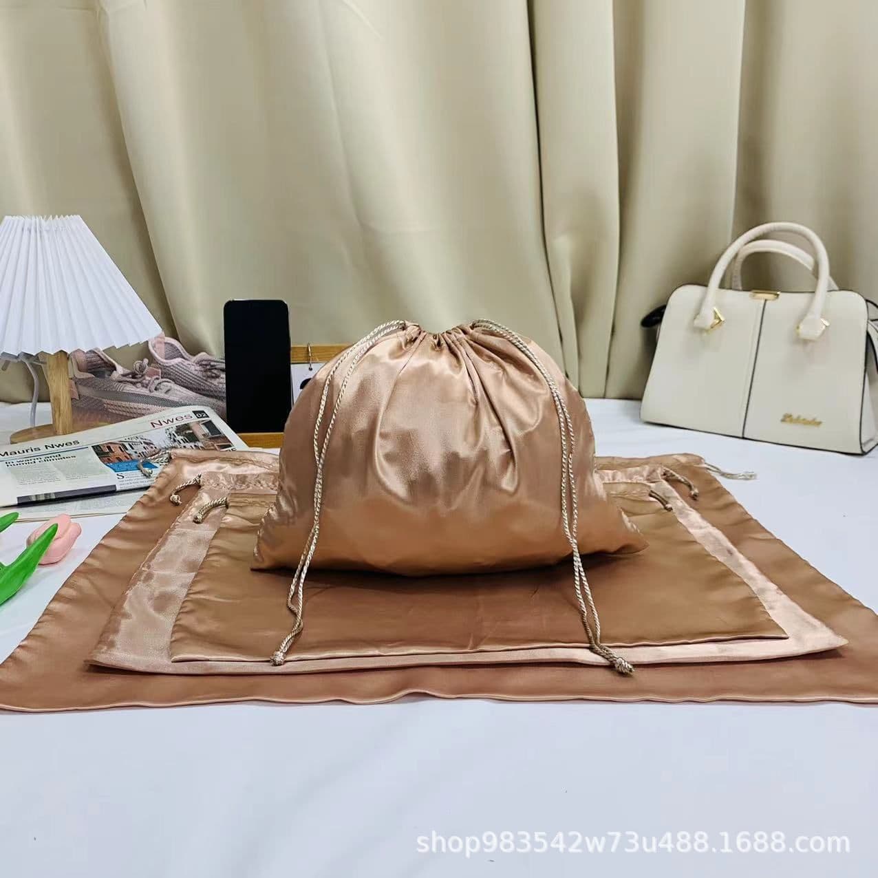 image-Mercerized satin large-capacity bag dust bag travel storage bag shoe and clothing drawstring pocket drawstring organizer bag
