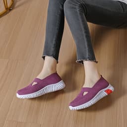 image-Cross-border generation summer new breathable mesh flying weaving middle-aged and elderly mother shoes comfortable non-slip women's square dance shoes