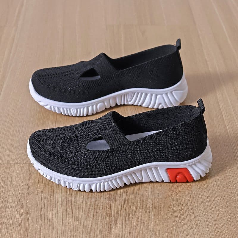 image-Cross-border generation summer new breathable mesh flying weaving middle-aged and elderly mother shoes comfortable non-slip women's square dance shoes