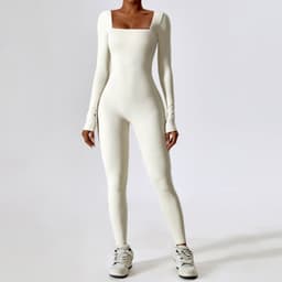image-Zechuang European and American autumn and winter tight-fitting long-sleeved yoga clothes for women naked fitness sports quick-drying yoga jumpsuit 8150