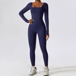image-Zechuang European and American autumn and winter tight-fitting long-sleeved yoga clothes for women naked fitness sports quick-drying yoga jumpsuit 8150