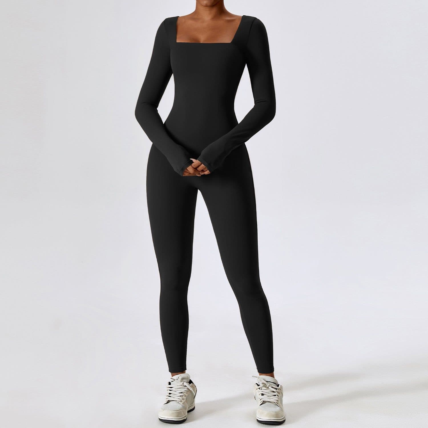 image-Zechuang European and American autumn and winter tight-fitting long-sleeved yoga clothes for women naked fitness sports quick-drying yoga jumpsuit 8150
