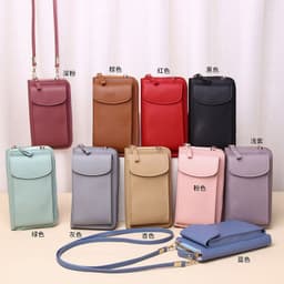 image-Manufacturer's supply of new women's mobile phone bags, Korean style fashionable solid color cross-body shoulder bags