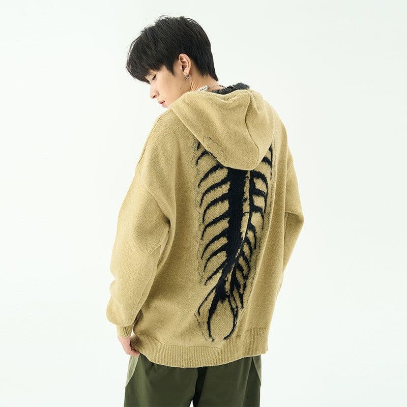 image-American lazy style sweater men's sweatshirt vibe national trend niche design hooded high street casual loose sweater