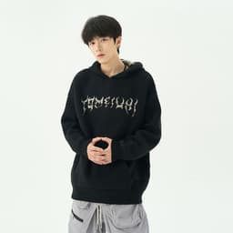 image-American lazy style sweater men's sweatshirt vibe national trend niche design hooded high street casual loose sweater