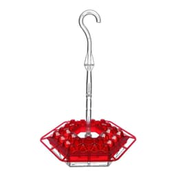 image-Hummingbird Feeder Hummingbird Bird Feeder Hanging Red Bird Feeder Hexagon Bird Feeder