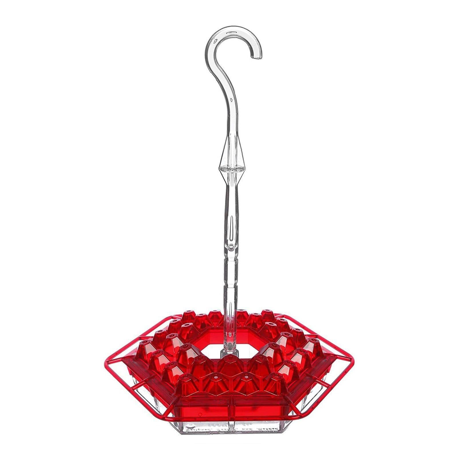 image-Hummingbird Feeder Hummingbird Bird Feeder Hanging Red Bird Feeder Hexagon Bird Feeder