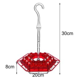 image-Hummingbird Feeder Hummingbird Bird Feeder Hanging Red Bird Feeder Hexagon Bird Feeder