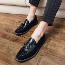 image-AliExpress leather shoes for men 2023 spring British shoes business formal casual shoes men's beanie men's shoes large size 47