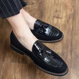 image-AliExpress leather shoes for men 2023 spring British shoes business formal casual shoes men's beanie men's shoes large size 47