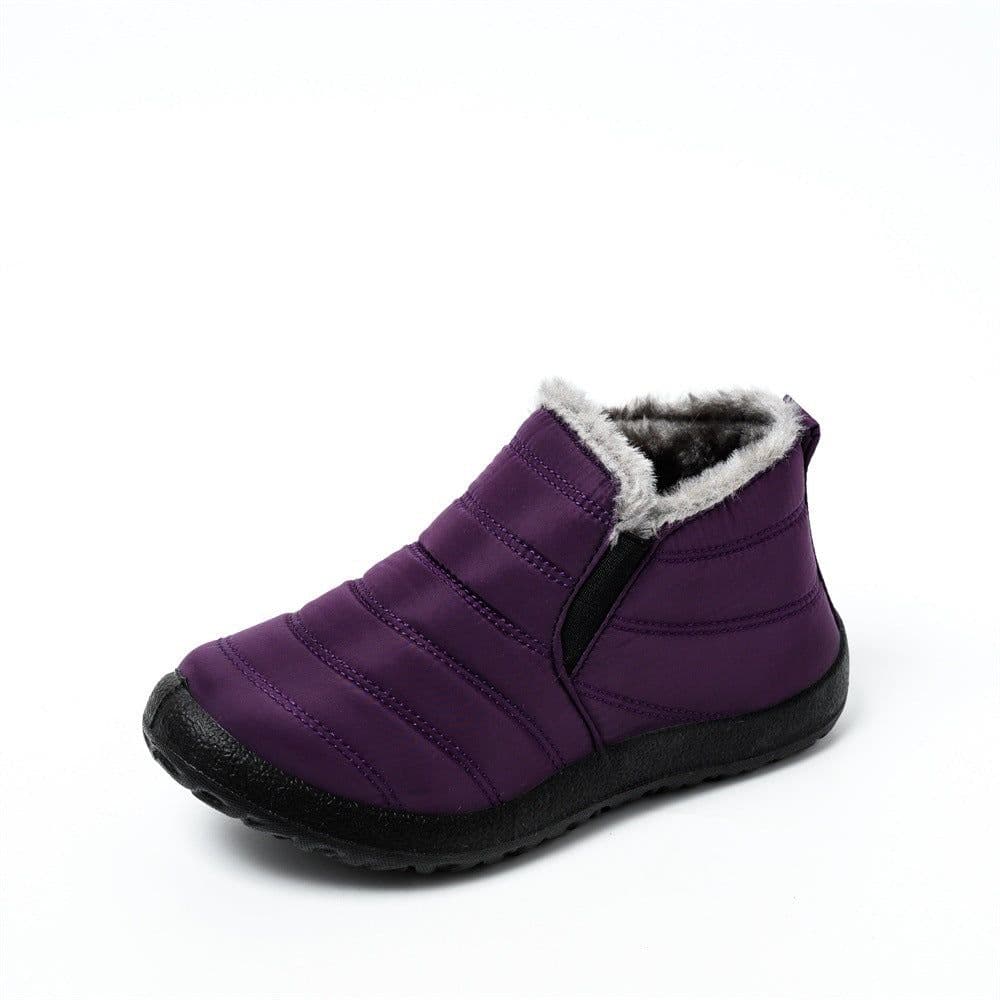 image-Foreign trade cross-border large size cotton shoes 35-47 warm anti-slip lazy casual lightweight waterproof umbrella cloth snow boots PU