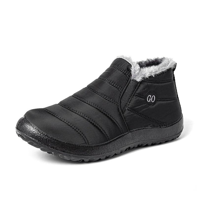 image-Foreign trade cross-border large size cotton shoes 35-47 warm anti-slip lazy casual lightweight waterproof umbrella cloth snow boots PU