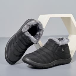 image-Foreign trade cross-border large size cotton shoes 35-47 warm anti-slip lazy casual lightweight waterproof umbrella cloth snow boots PU