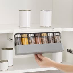 image-Condiment bottle storage rack kitchen condiment bottle drawer condiment box hanging household punch-free condiment jar storage rack