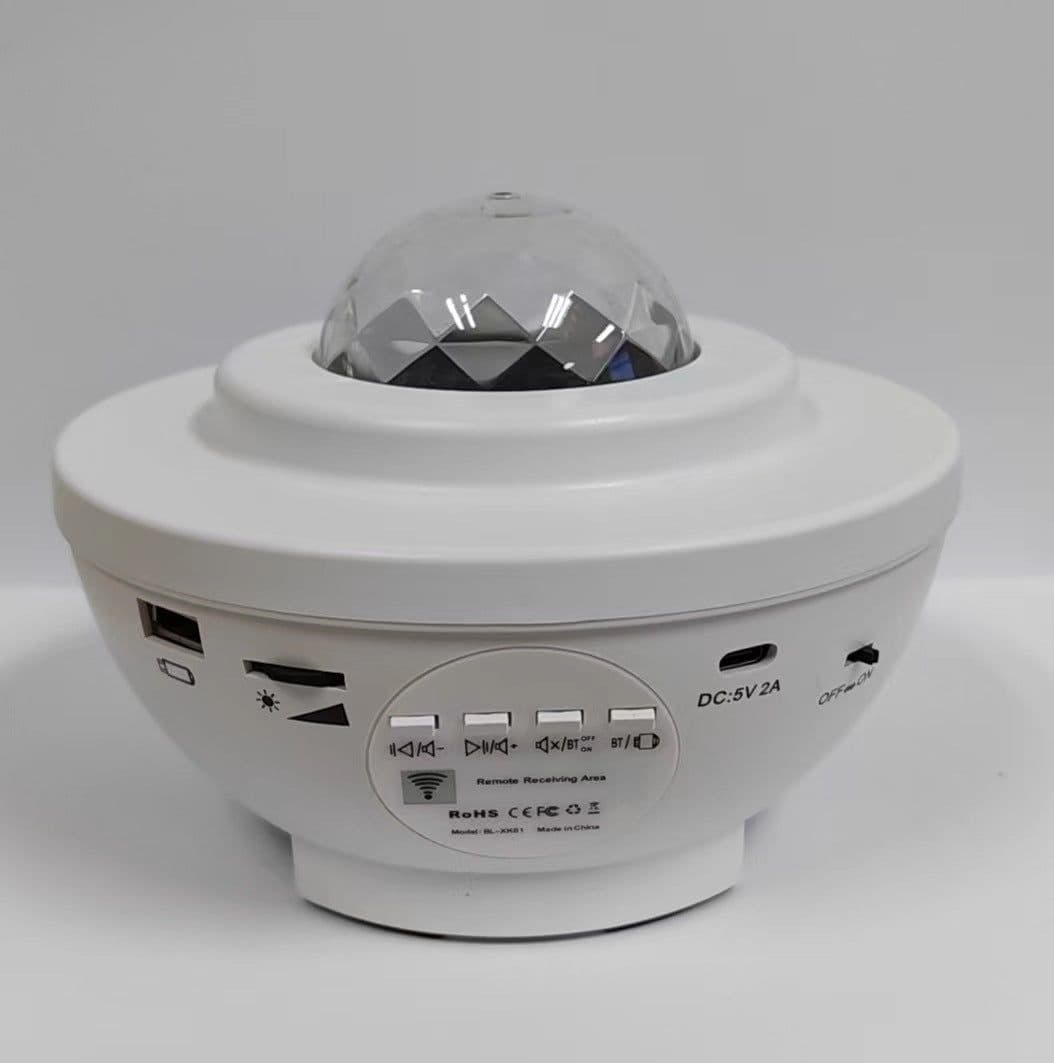 image-Popular starry sky lamp projection lamp USB Bluetooth music rotating water ripple starry sky laser bedroom atmosphere light