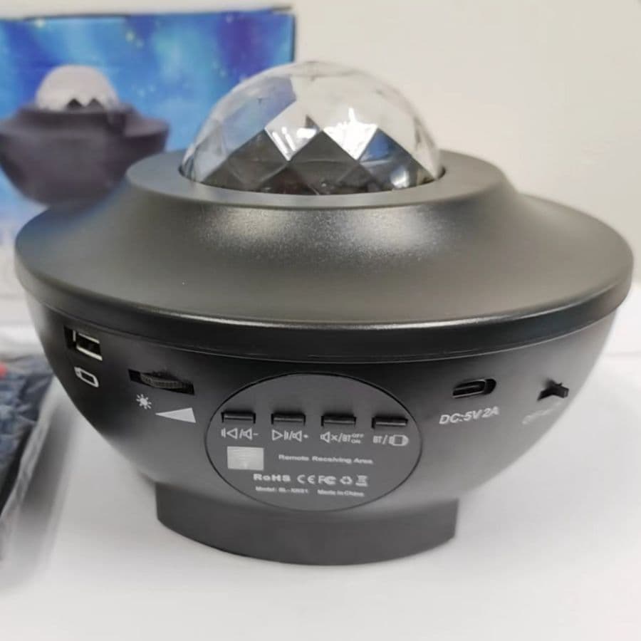 image-Popular starry sky lamp projection lamp USB Bluetooth music rotating water ripple starry sky laser bedroom atmosphere light