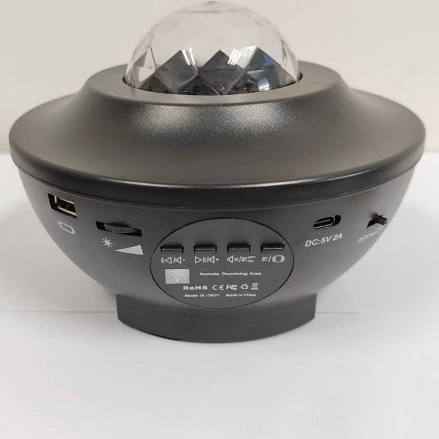 image-Popular starry sky lamp projection lamp USB Bluetooth music rotating water ripple starry sky laser bedroom atmosphere light