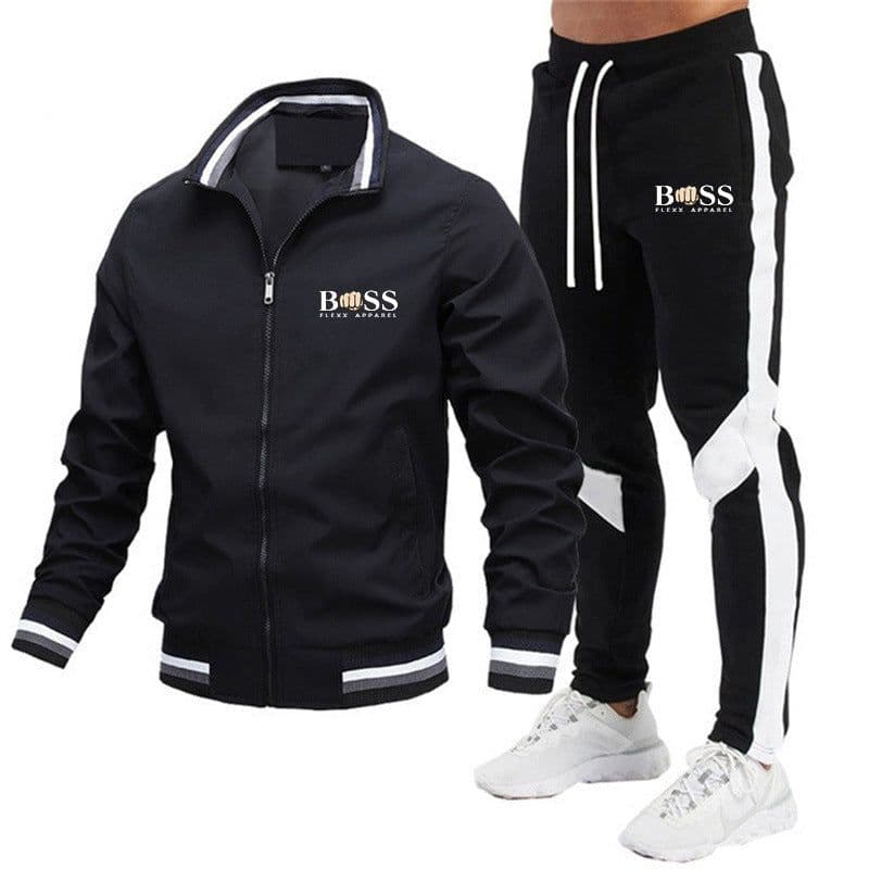 image-2022 new men's jacket suit casual suit splicing trousers bomber jacket high quality jacket suit