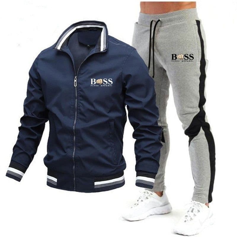 image-2022 new men's jacket suit casual suit splicing trousers bomber jacket high quality jacket suit