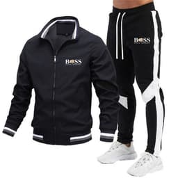 image-2022 new men's jacket suit casual suit splicing trousers bomber jacket high quality jacket suit