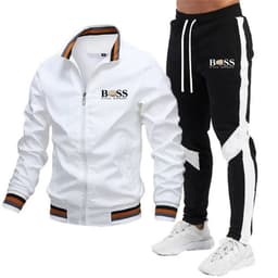 image-2022 new men's jacket suit casual suit splicing trousers bomber jacket high quality jacket suit