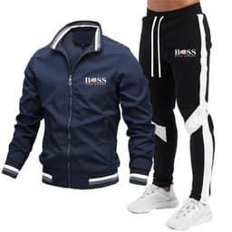 image-2022 new men's jacket suit casual suit splicing trousers bomber jacket high quality jacket suit