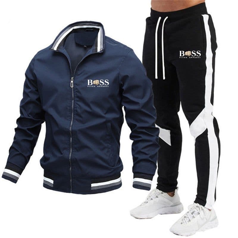image-2022 new men's jacket suit casual suit splicing trousers bomber jacket high quality jacket suit