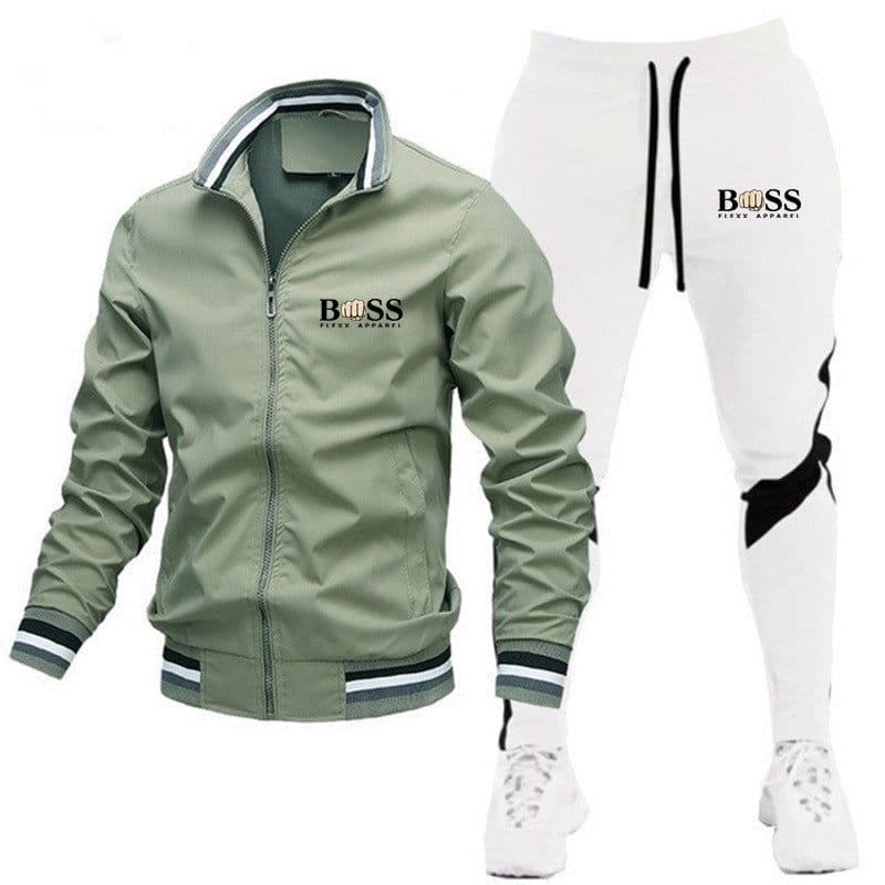 image-2022 new men's jacket suit casual suit splicing trousers bomber jacket high quality jacket suit