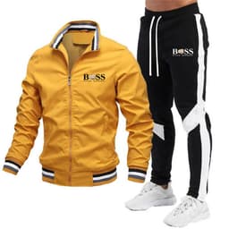 image-2022 new men's jacket suit casual suit splicing trousers bomber jacket high quality jacket suit