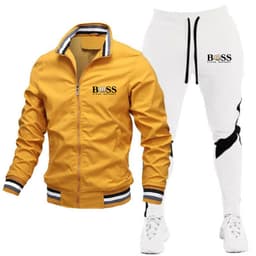 image-2022 new men's jacket suit casual suit splicing trousers bomber jacket high quality jacket suit