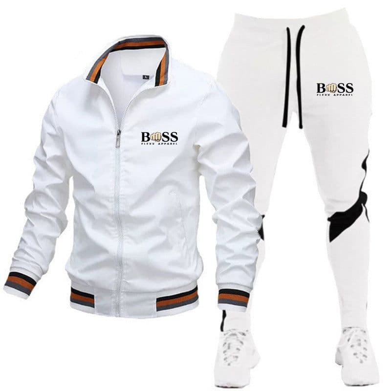 image-2022 new men's jacket suit casual suit splicing trousers bomber jacket high quality jacket suit