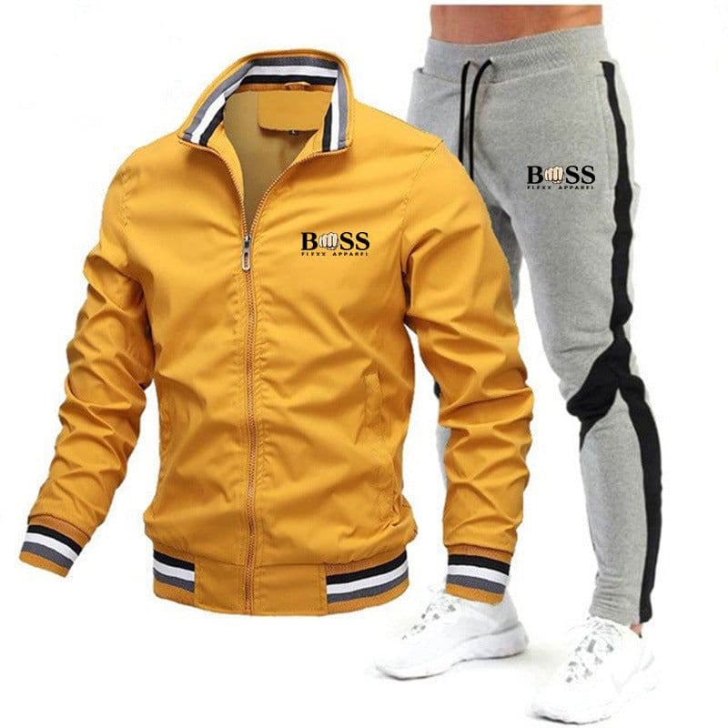 image-2022 new men's jacket suit casual suit splicing trousers bomber jacket high quality jacket suit