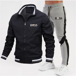 image-2022 new men's jacket suit casual suit splicing trousers bomber jacket high quality jacket suit
