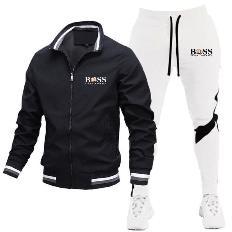 image-2022 new men's jacket suit casual suit splicing trousers bomber jacket high quality jacket suit